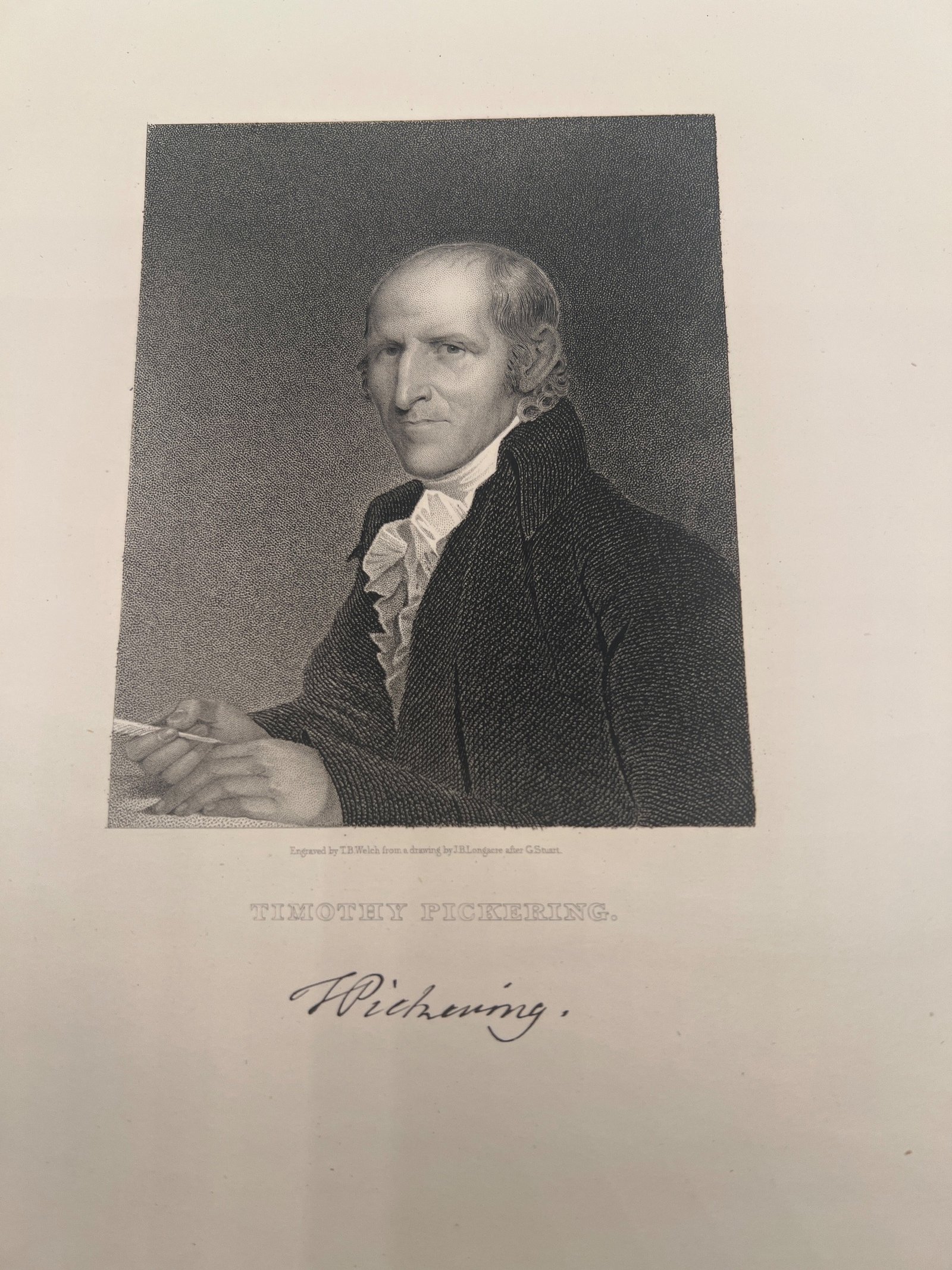 1834 Timothy Pickering Engraving T.B. Welch Longacre After Gilbert Stuart #1464 photo 2