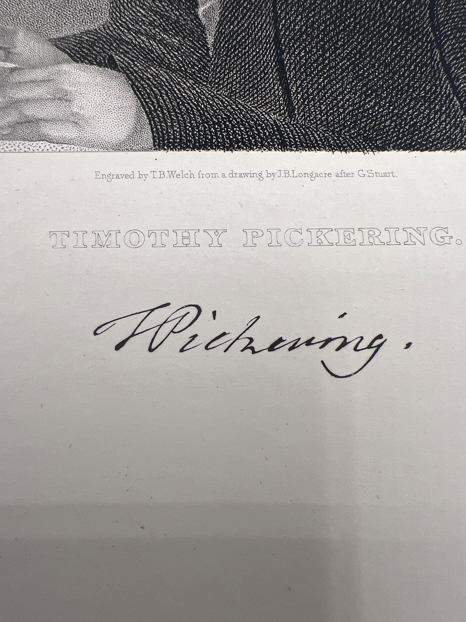 1834 Timothy Pickering Engraving T.B. Welch Longacre After Gilbert Stuart #1464 photo 3