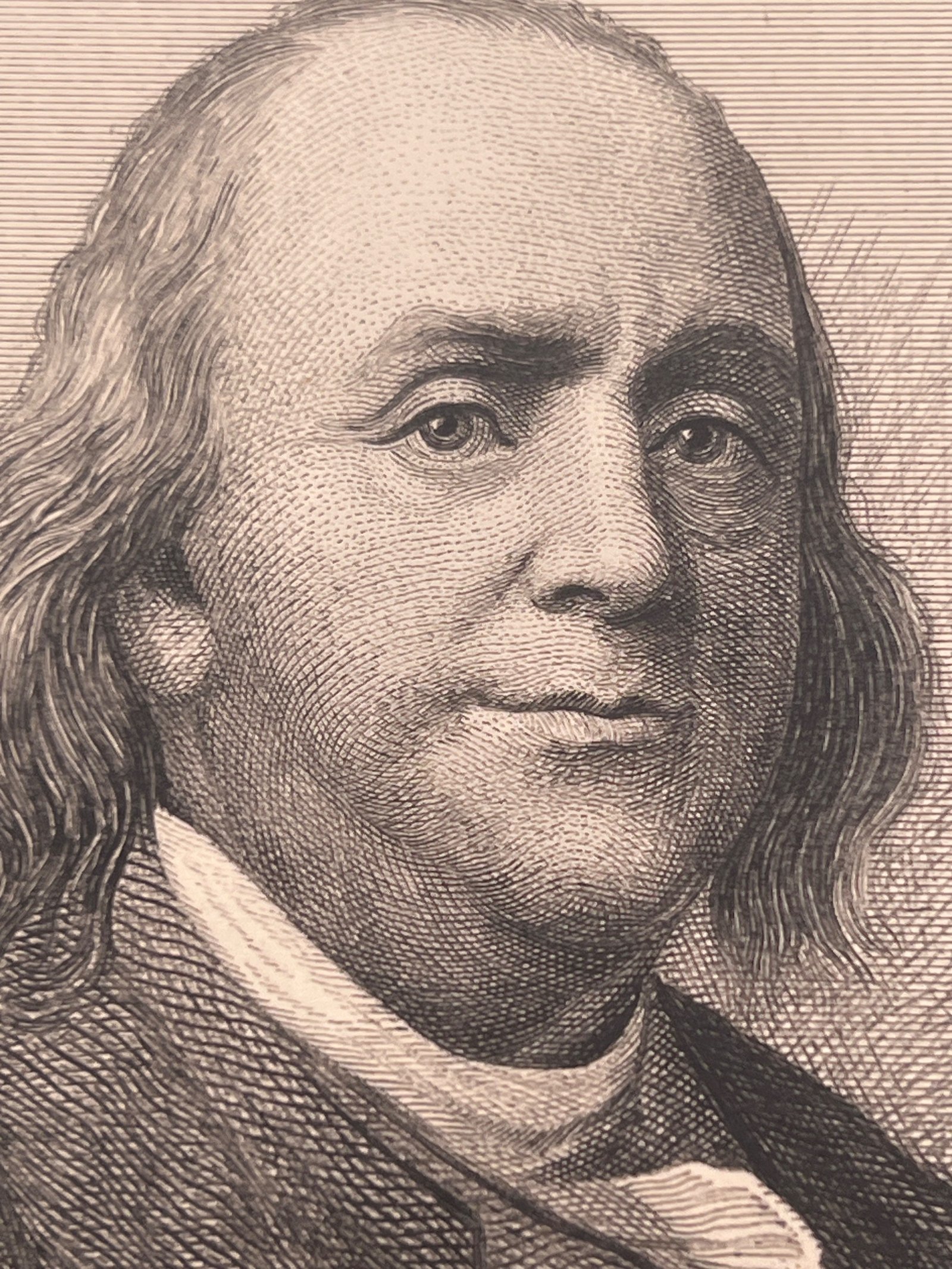 Benjamin Franklin 1887 H.B. Hall Jr Engraving D. Appleton & Co Antique #1462 photo 5