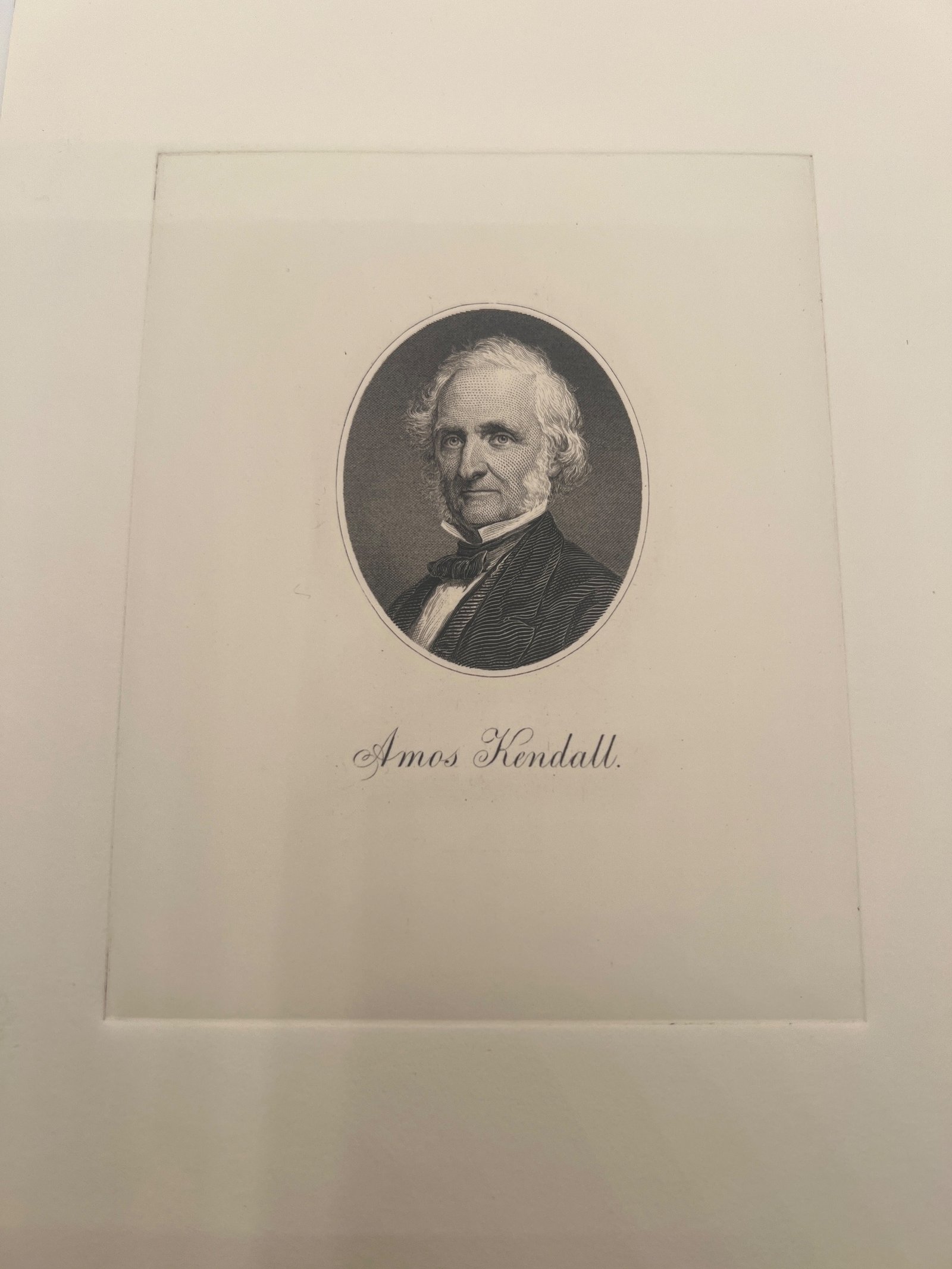 Amos Kendall BEP Large Die Proof Engraving Postmaster General Portrait #1461 photo 2
