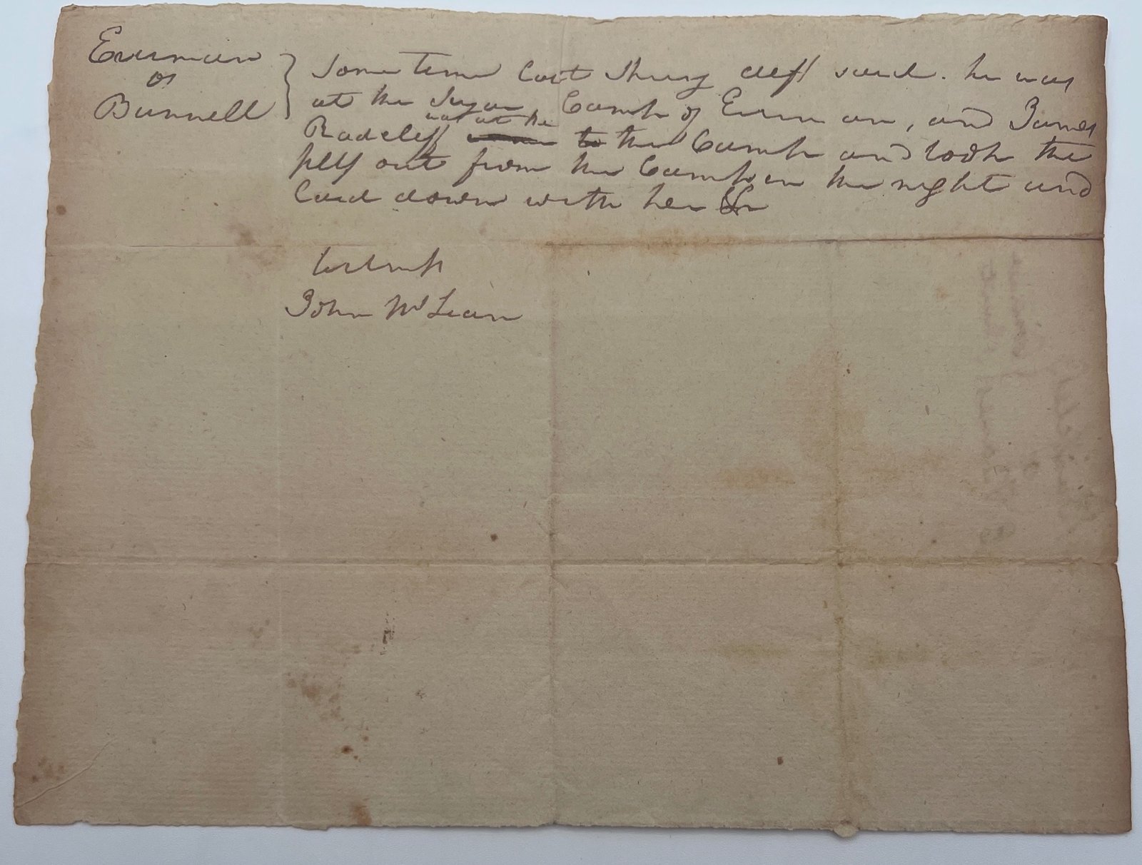 John McLean Supreme Court Justice Signed Handwritten Legal Note Autograph #1453
