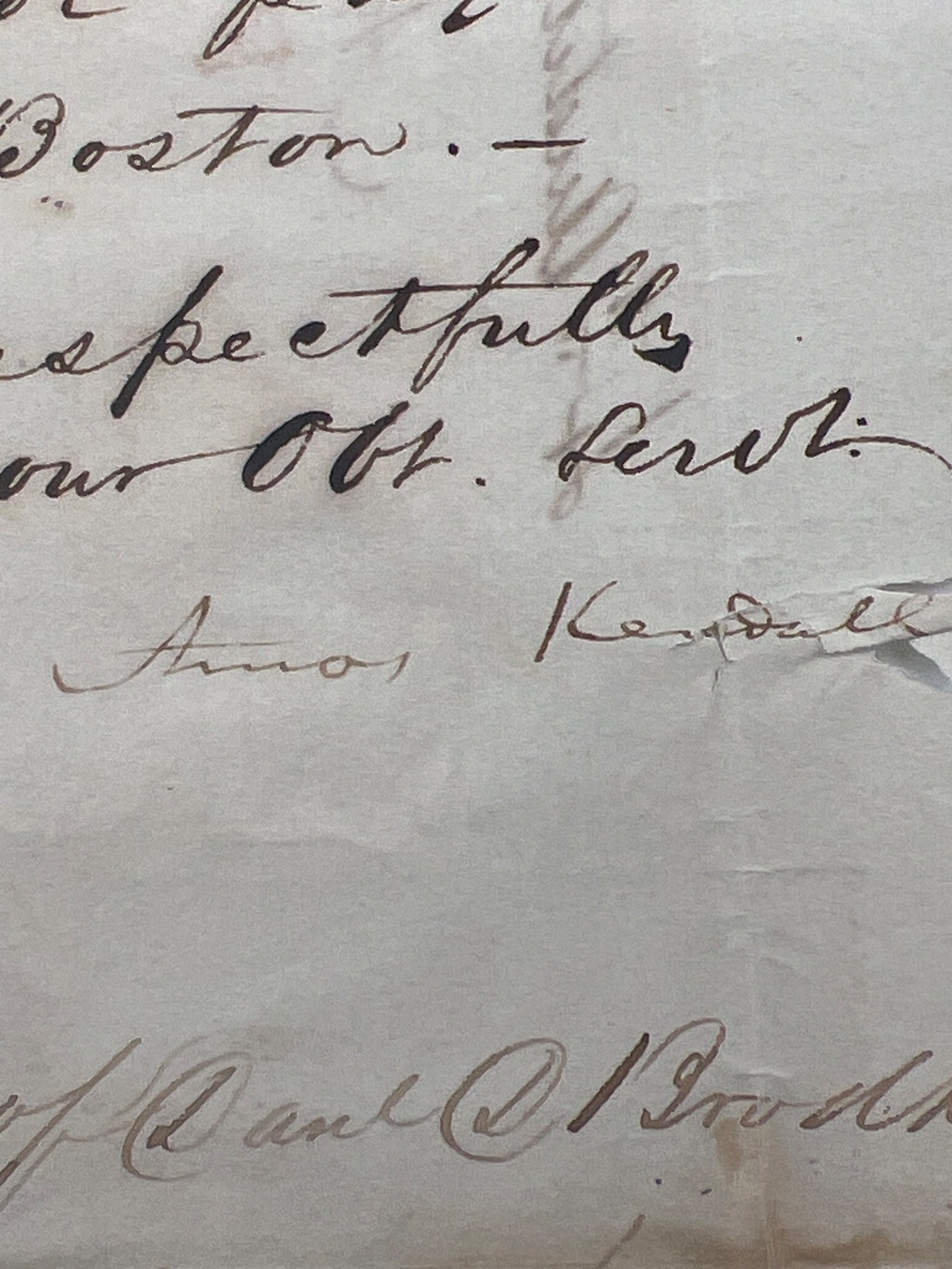 1832 Amos Kendall Signed Treasury Letter U.S. Navy Washington City FREE #1452 photo 4