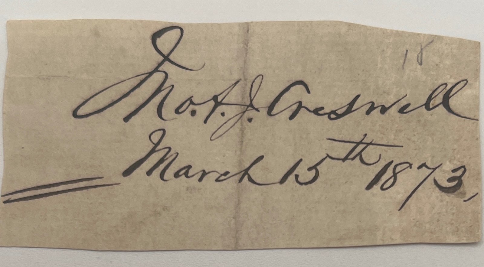 John A J Creswell Signed 1873 Autograph U.S. Postmaster General Grant #1450 photo 2