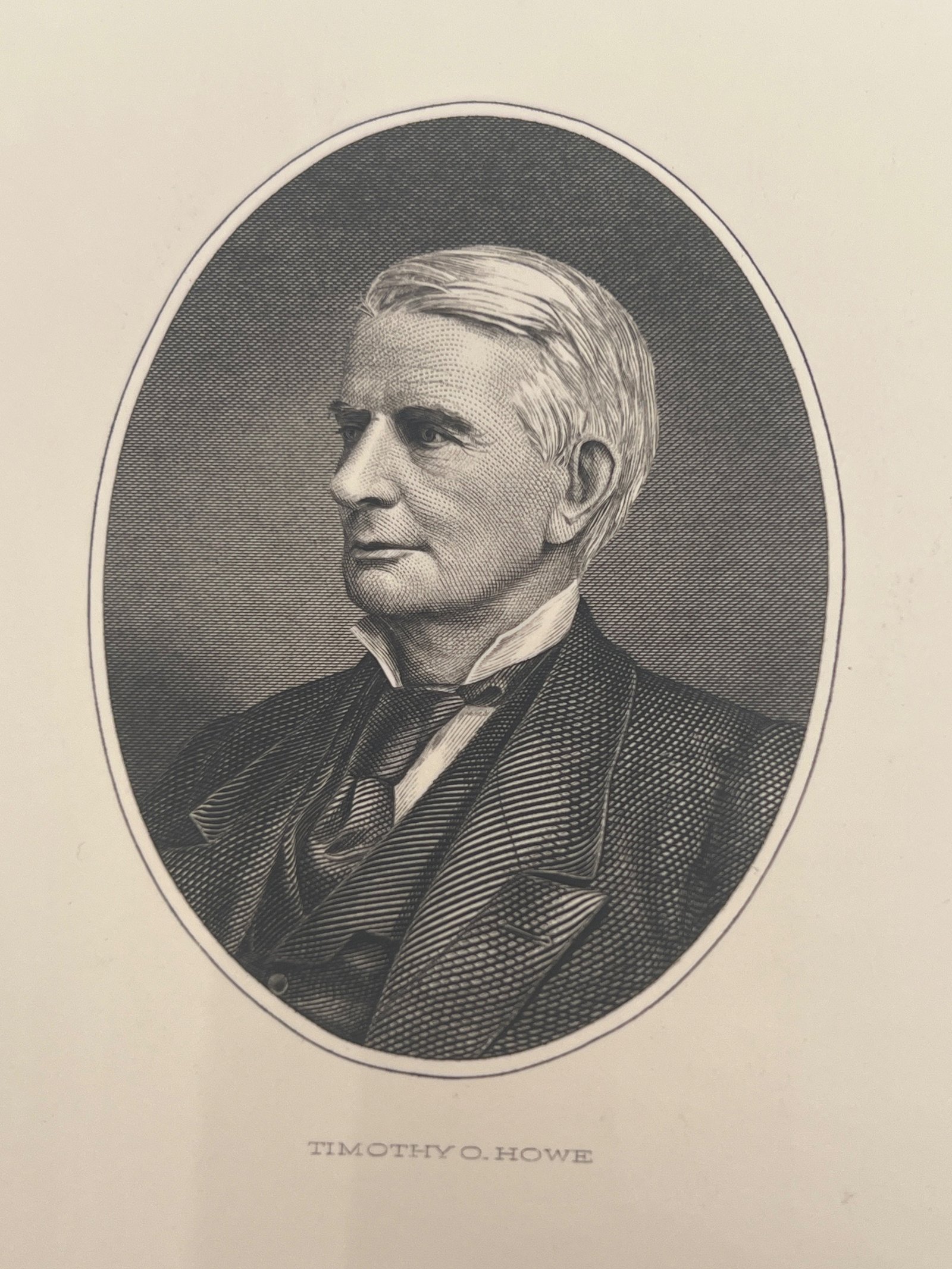 Timothy O Howe Antique Engraved Portrait US Postmaster General 1880s #1449 photo 3
