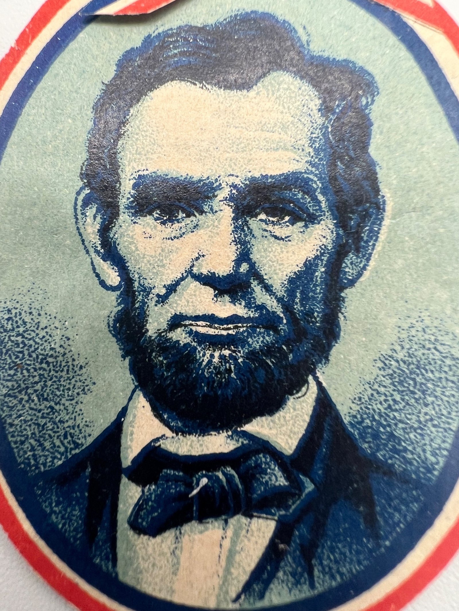 Antique Abraham Lincoln Memorial Die Cut Patriotic Portrait c1865 #1469 photo 3