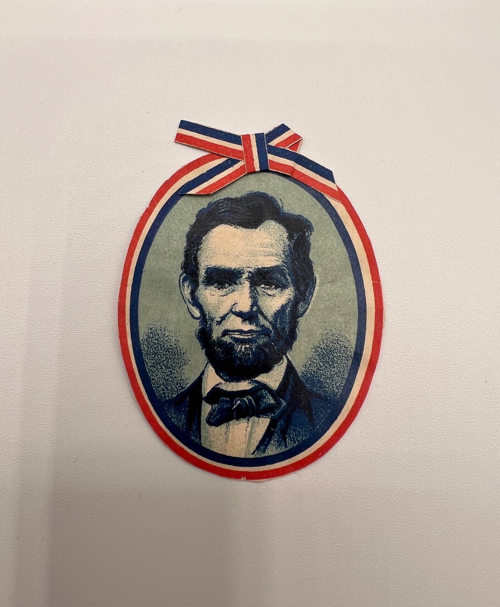 Antique Abraham Lincoln Memorial Die Cut Patriotic Portrait c1865 #1469