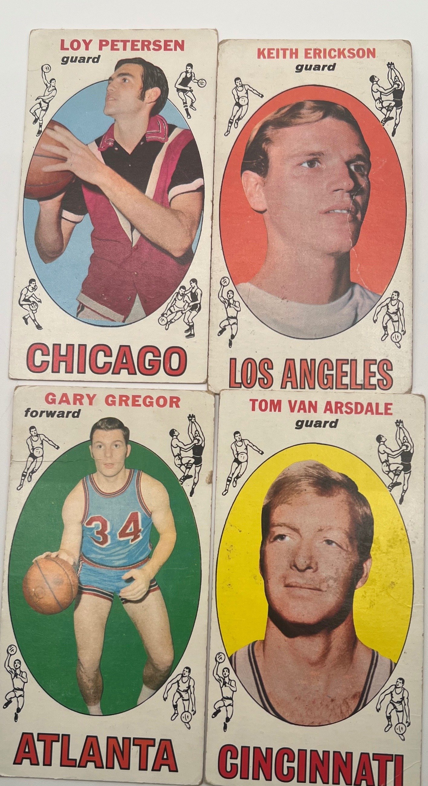 1969-70 Topps Basketball Tall Boy 4 Card Lot 3 RC Petersen Erickson #1470-4