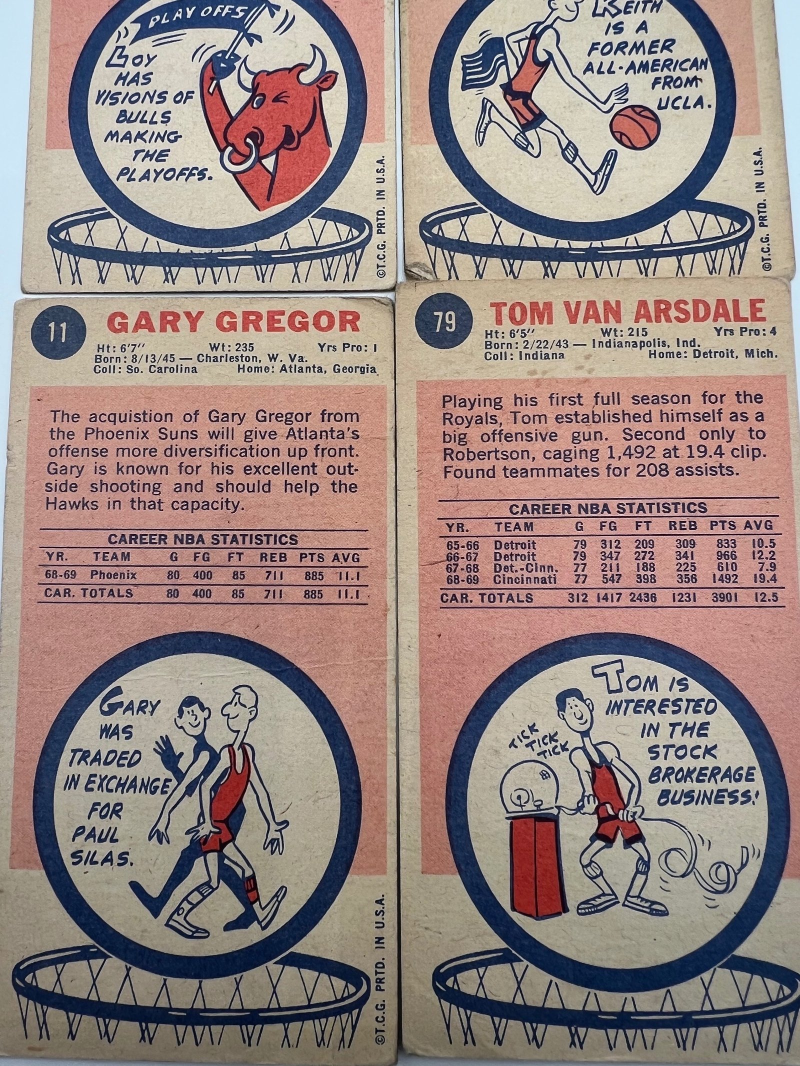 1969-70 Topps Basketball Tall Boy 4 Card Lot 3 RC Petersen Erickson #1470-4 photo 7