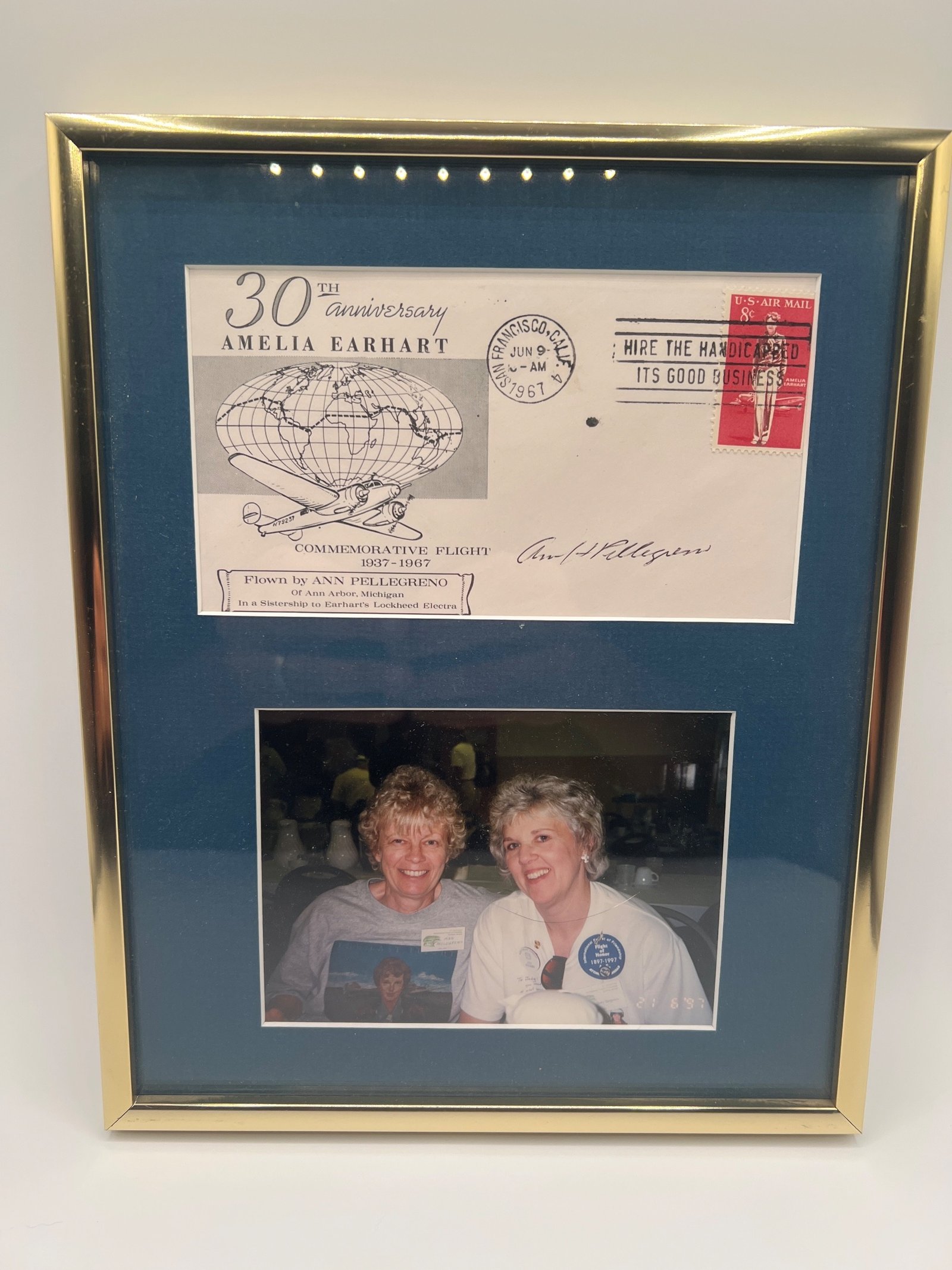 1967 Ann Pellegreno Signed Amelia Earhart 30th Anniversary Flown Cover # S142