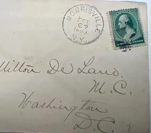 1889 Madison County NY Judge Cover to Congressman Milton De Lano #1473 photo 3