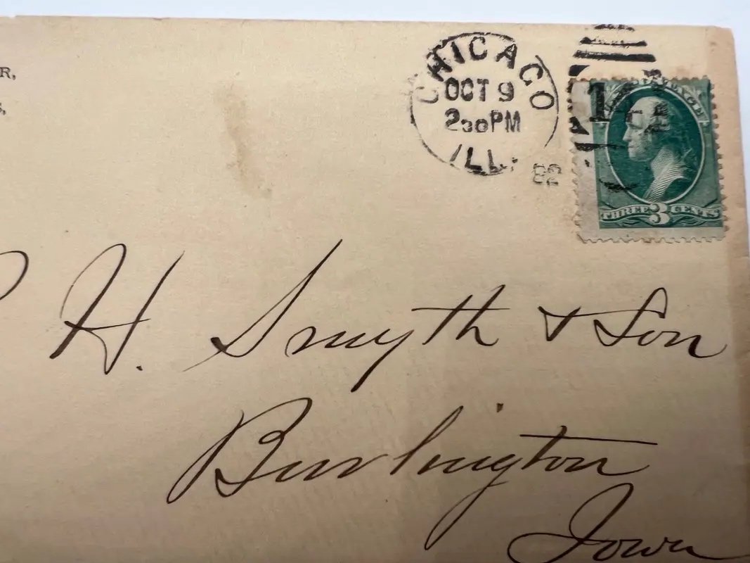 1882 Chicago M E Dayton Patent Solicitor Advertising Cover 3c Washington #1475 photo 2