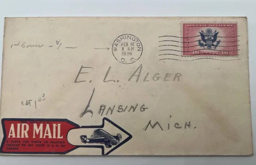 1936 CE2 16c Airmail Special Delivery First Day Cover Washington DC #1478