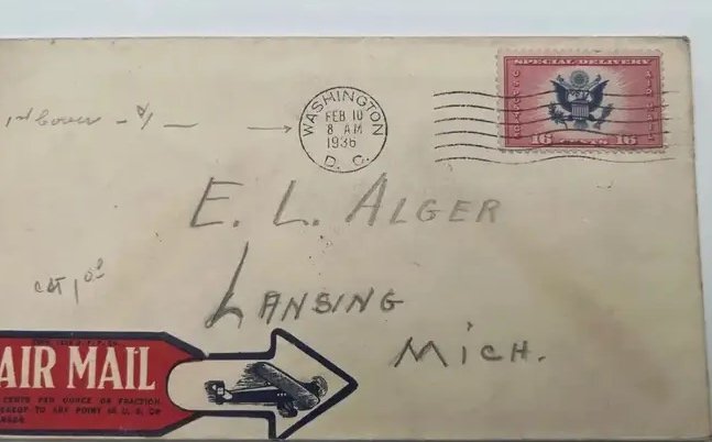 1936 CE2 16c Airmail Special Delivery First Day Cover Washington DC #1478 photo 3