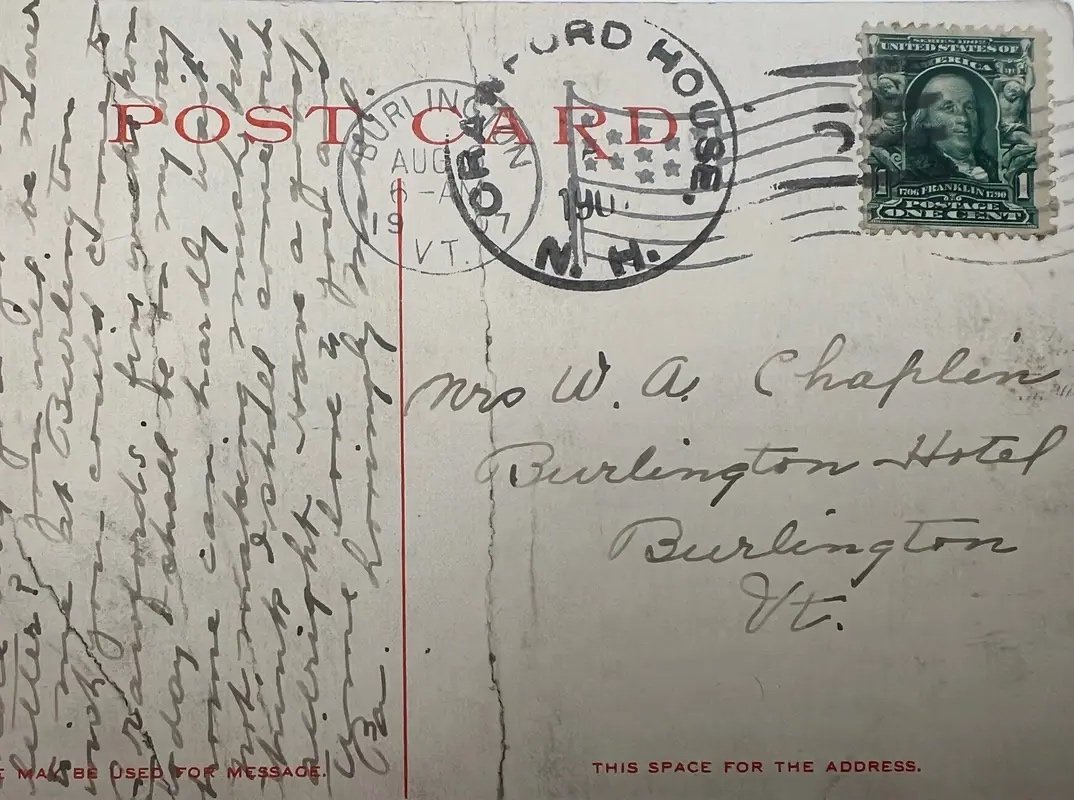 1907 Crawford House White Mountains NH Postcard Phostint Railroad View #1480 photo 3