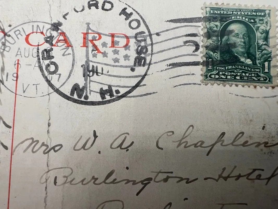 1907 Crawford House White Mountains NH Postcard Phostint Railroad View #1480 photo 5