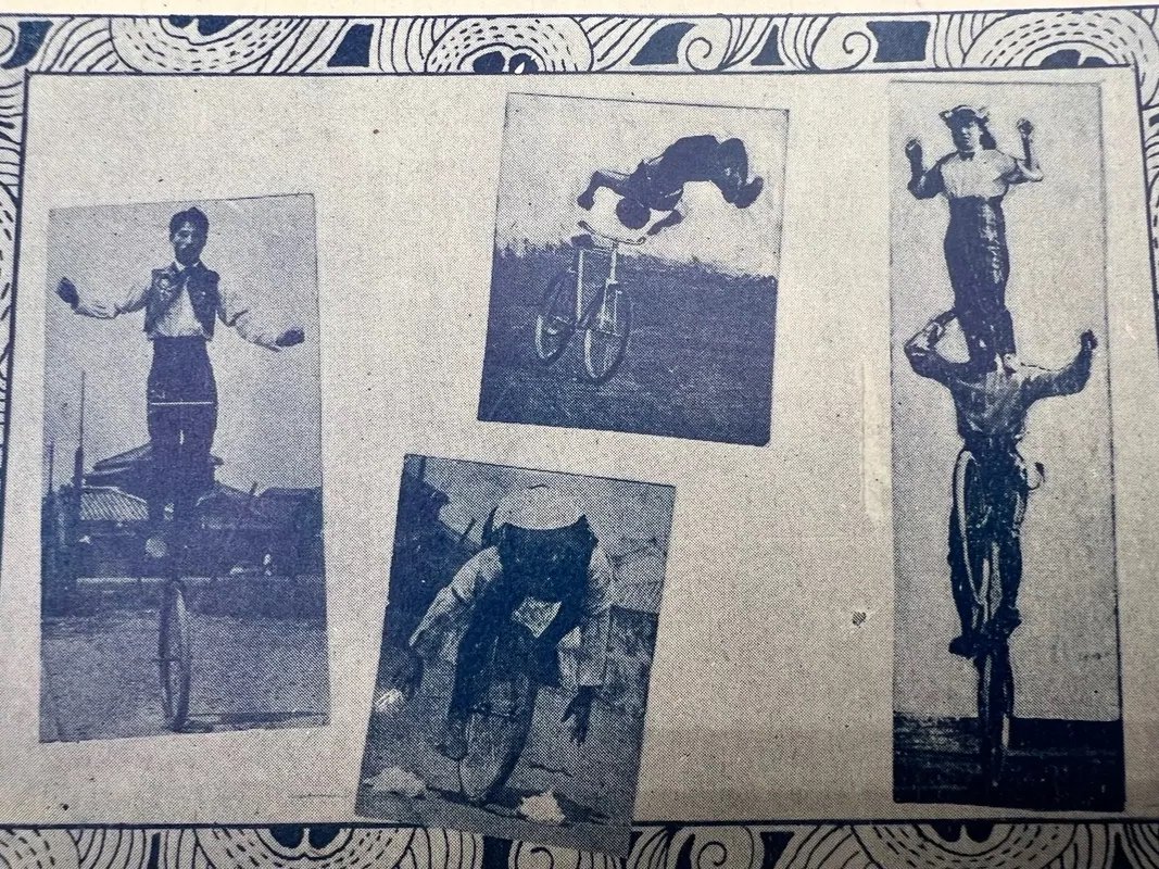 Japanese Trick Bicycle Rider Yokoi Acrobat Multiview Vintage Postcard #1484 photo 4