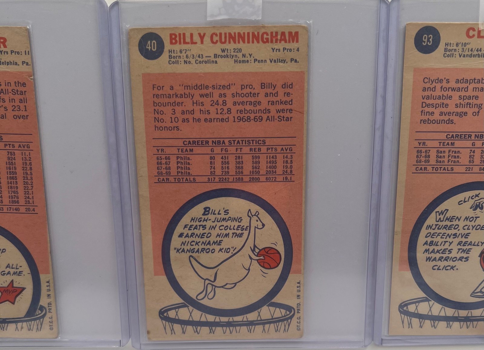 1969-70 Topps Tall Boy Basketball Lot 4 Cunningham Greer Scott Lee #1490 photo 9