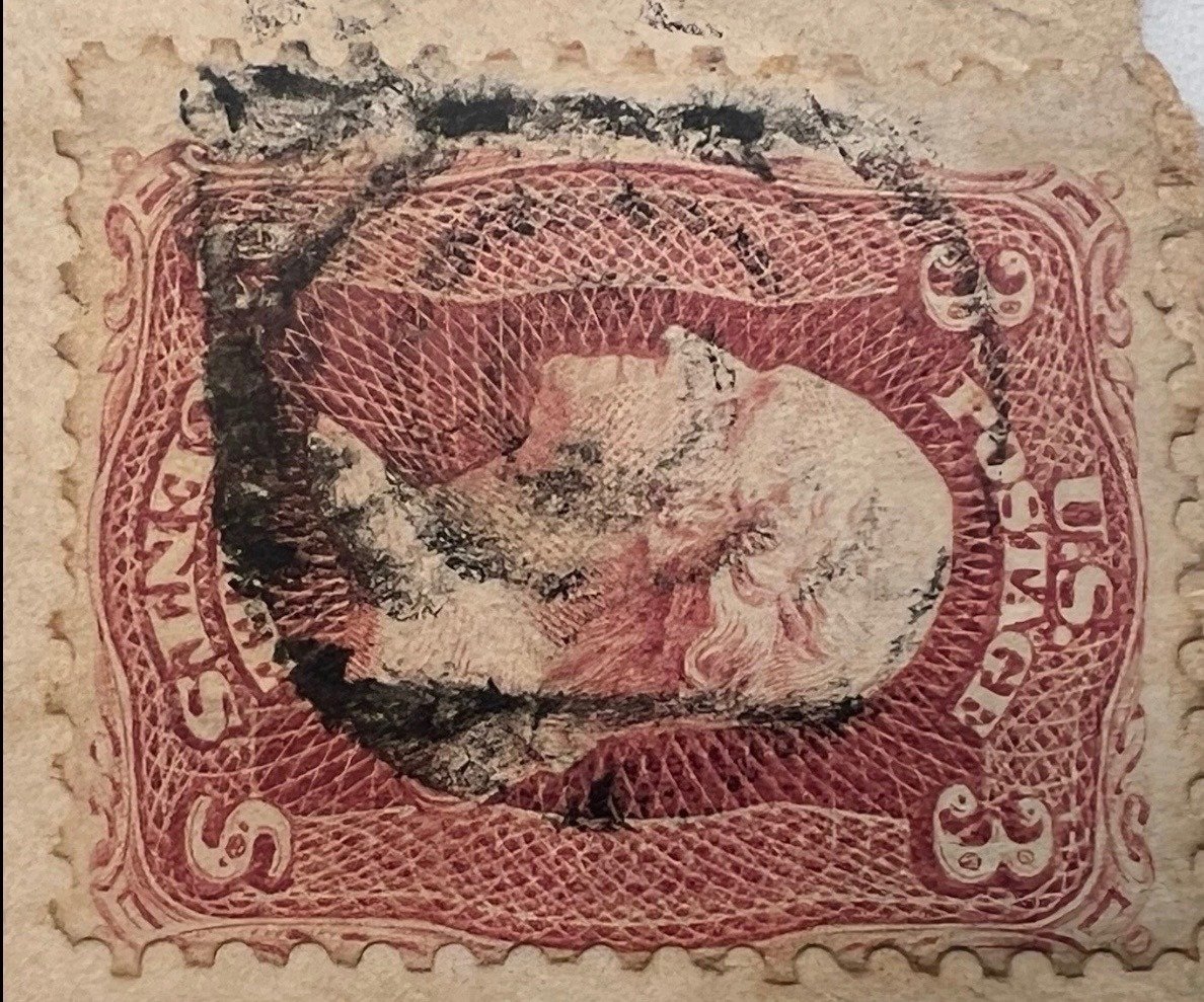 1860s Civil War Era Cover 3¢ Washington Scott 65 Maryland Postal History #1492 photo 7