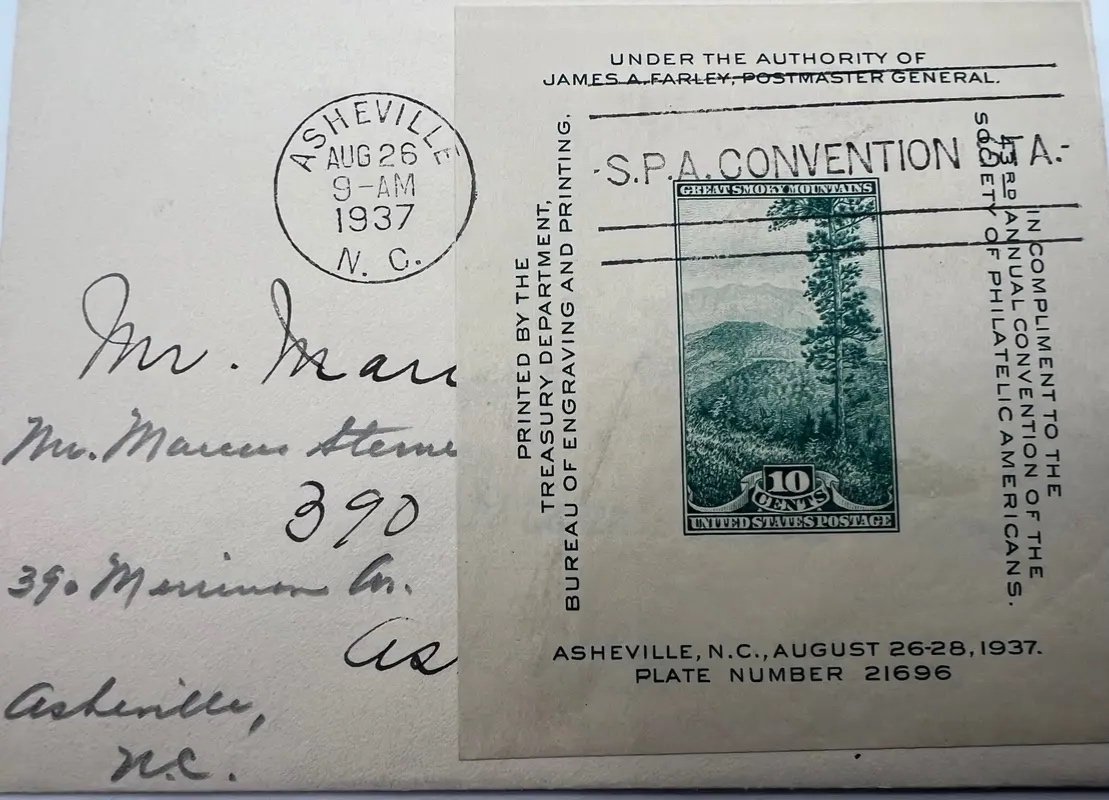 1937 Scott 797 SPA Convention FDC Asheville NC 10c Smoky Mountains #21696 #1497 photo 2