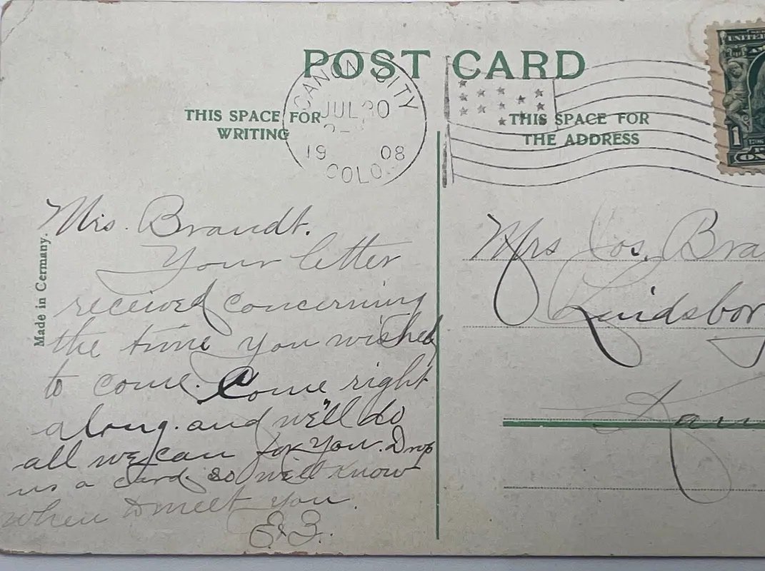 1908 Royal Gorge Hanging Bridge Canon City Colorado Railroad Postcard #1499 photo 3