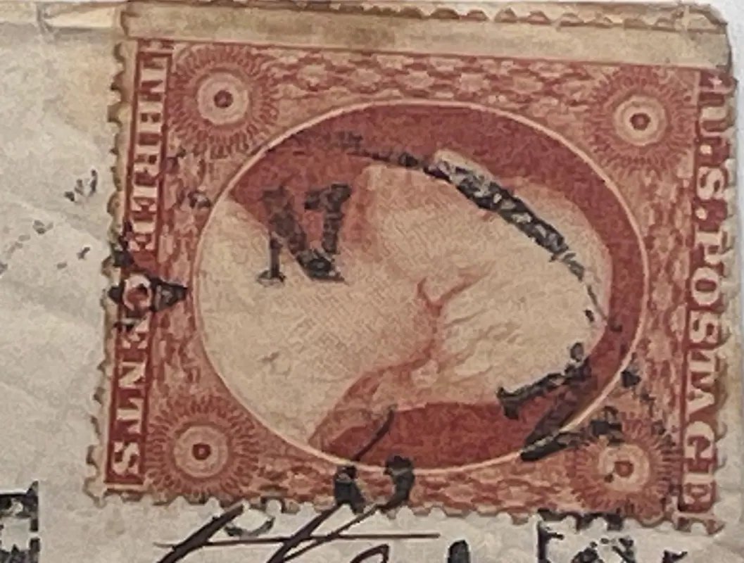 1857 Scott 26 3c Washington Cover Christina Butler Princeton NJ #1504 photo 6