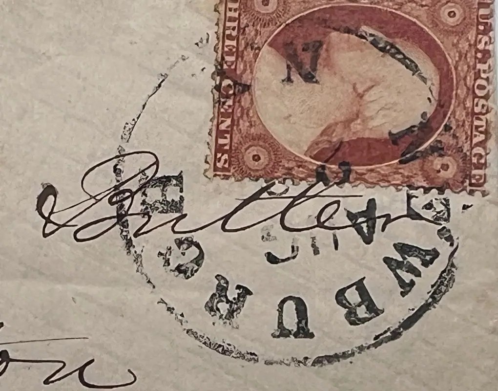 1857 Scott 26 3c Washington Cover Christina Butler Princeton NJ #1504 photo 7