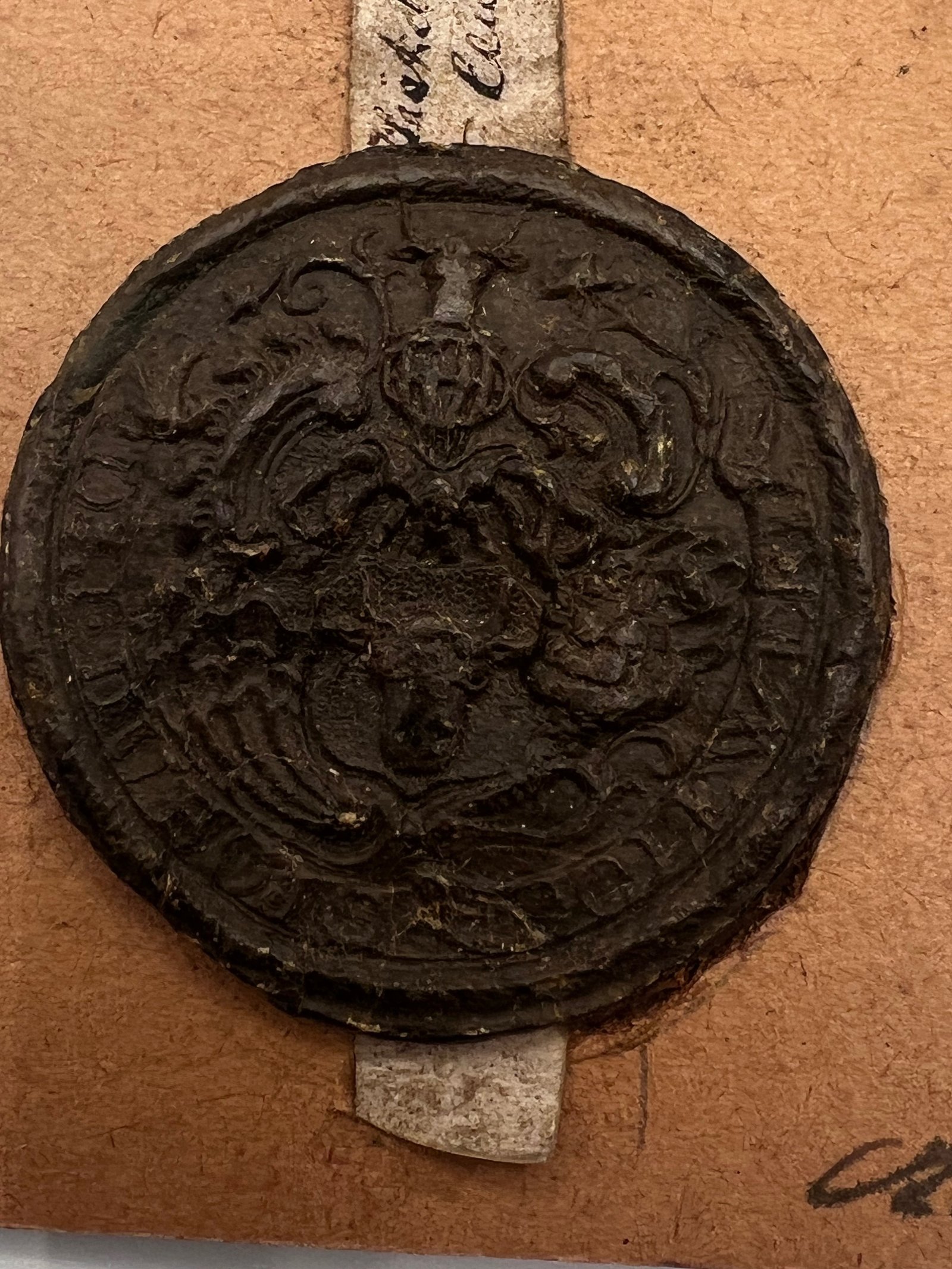 1762 Antique Du Bois Heraldic Wax Seal Koolewerff 1774 Dutch Armorial #1508 photo 2