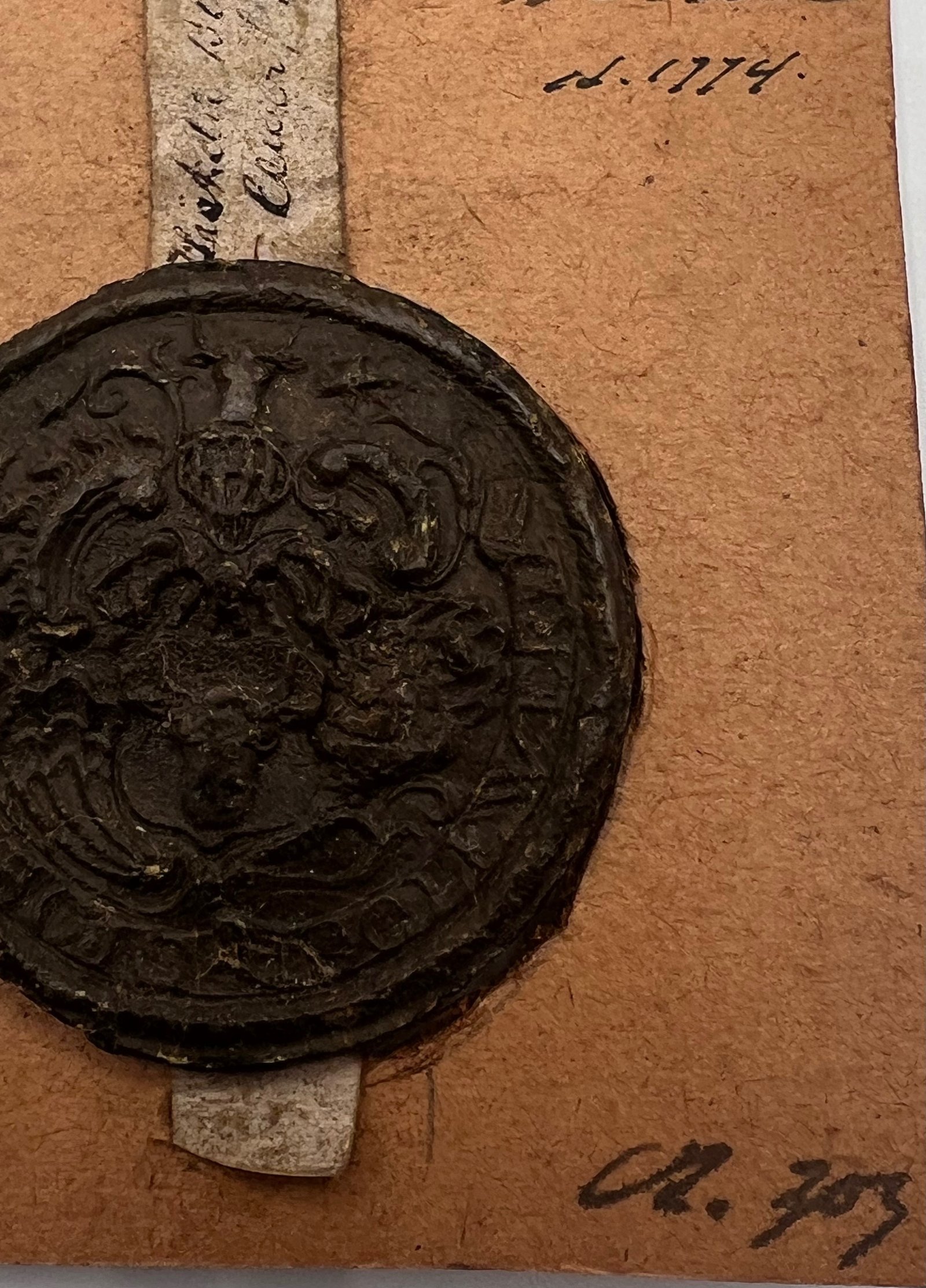 1762 Antique Du Bois Heraldic Wax Seal Koolewerff 1774 Dutch Armorial #1508 photo 6