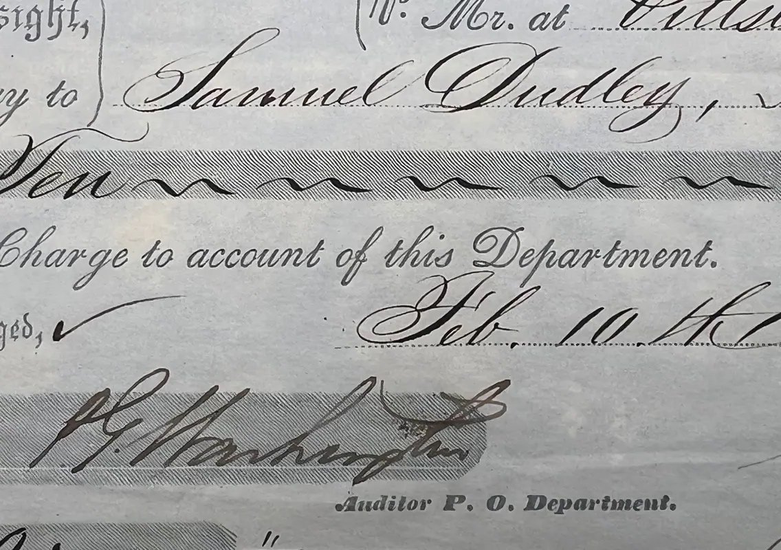 1846 US Post Office $10 Draft – Signature Attributed to Cave Johnson #1509 photo 6