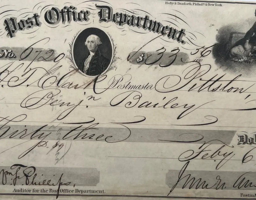 1855 Post Office Draft James Campbell Era Pittston Maine Postal History #1510 photo 5