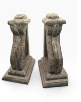 Pair of Distressed Carved Wooden Corbel Supports # #1518 photo 1