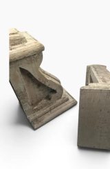 Pair of Distressed Carved Wooden Corbel Supports # #1518 photo 8