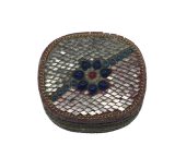 Decorative Mosaic Inlay Trinket Box with Blue and Red Accents # 1513 photo 4