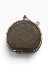 Vintage Round Metal Mesh Coin Purse with Hinged Frame # #1519 photo 1
