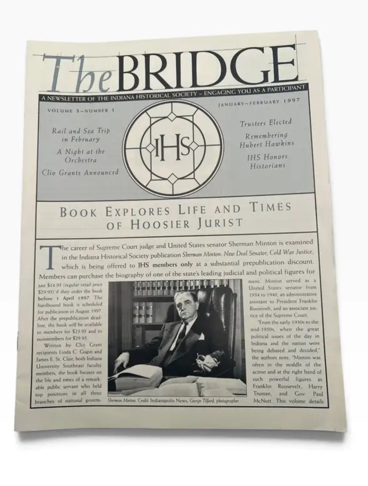 The Bridge Newsletter, Indiana Historical Society, January–February 1997 # #1520